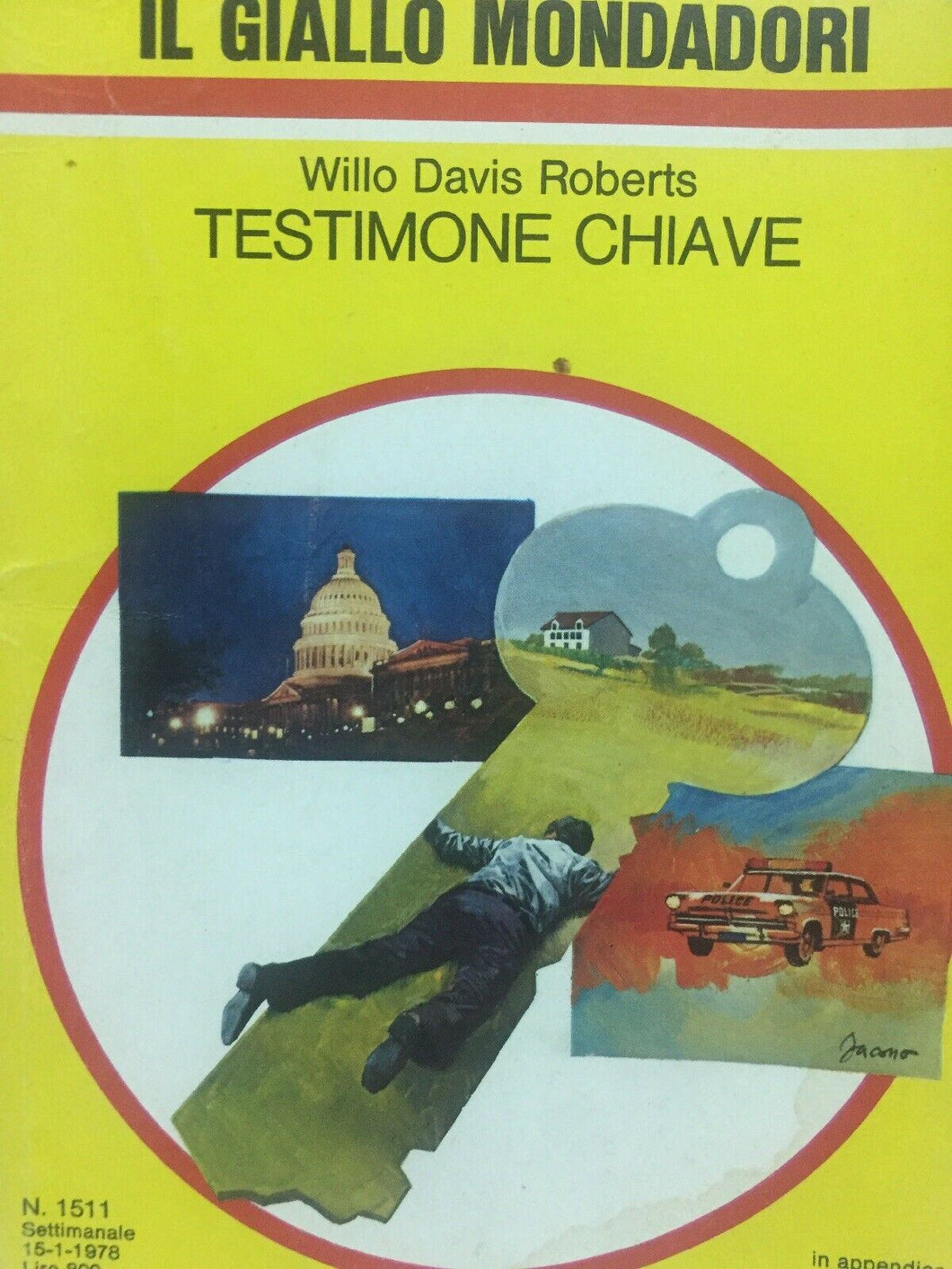 TESTIMONE CHIAVE W. DAVIS ROBERTS IL GIALLO MONDADORI N.1511 J964
