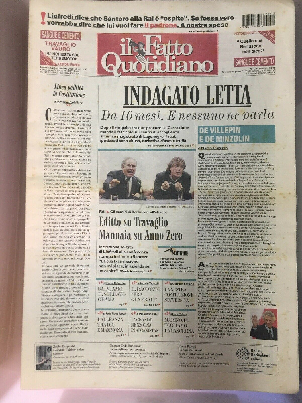 IL FATTO QUOTIDIANO ANNATA COMPLETA 2009