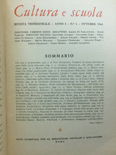Carica l&#39;immagine nel visualizzatore di Gallery, CULTURA E SCUOLA N.1 OTTOBRE 1961 L257
