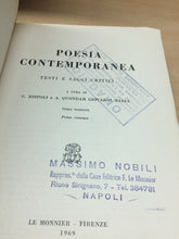 Carica l&#39;immagine nel visualizzatore di Gallery, POESIA CONTEMPORANEA TESTI E SAGGI CRITICI LE MONNIER 1969 M07
