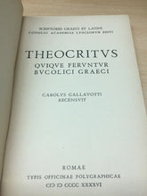 Carica l&#39;immagine nel visualizzatore di Gallery, THEOCRITUS QUIQUE FERUNTUR BUCOLICI GRAECI ACCADEMIA REALE ITALIANA 1946 M199
