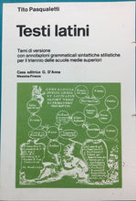 Carica l&#39;immagine nel visualizzatore di Gallery, TESTI LATINI T. PASQUALETTI 1985 O67

