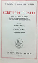 Carica l&#39;immagine nel visualizzatore di Gallery, SCRITTORI D’ITALIA VOL. I SAPEGNO TROMBATORE BINNI 1961 O93
