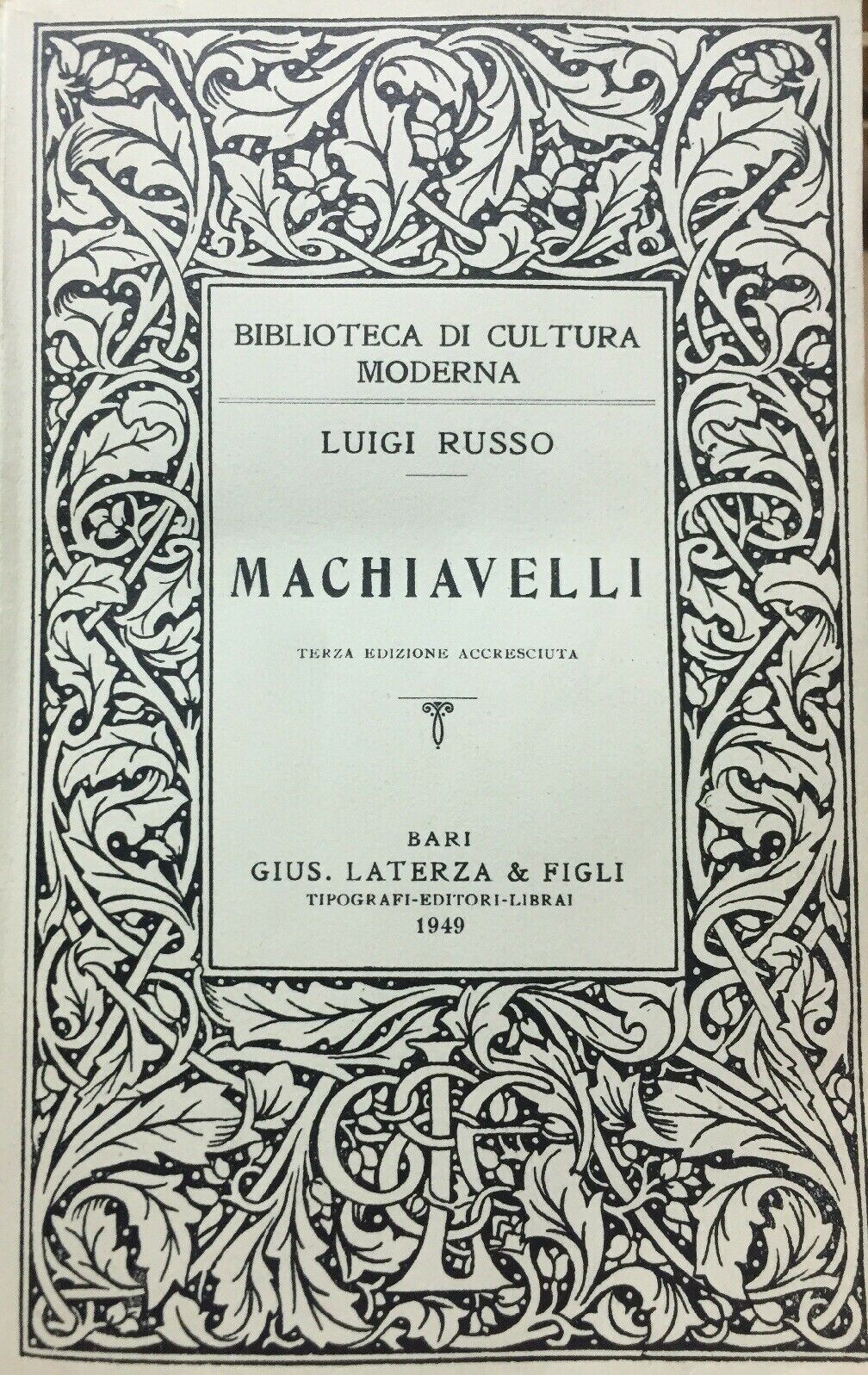 MACHIAVELLI L. RUSSO LATERZA 1949 O155