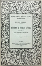 Carica l&#39;immagine nel visualizzatore di Gallery, RITRATTI E DISEGNI STORICI DALL’ALFIERI AL LEOPARDI L. RUSSO LATERZA 1953 O157
