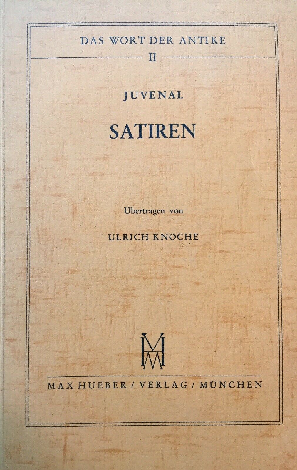 SATIREN JUVENAL U. KNOCHE 1951 O183