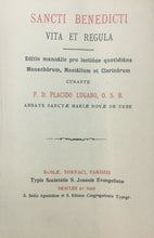 Carica l&#39;immagine nel visualizzatore di Gallery, SANCTI BENEDICTI VITA ET REGULA -  PLACIDO LUGANO 1929 O252
