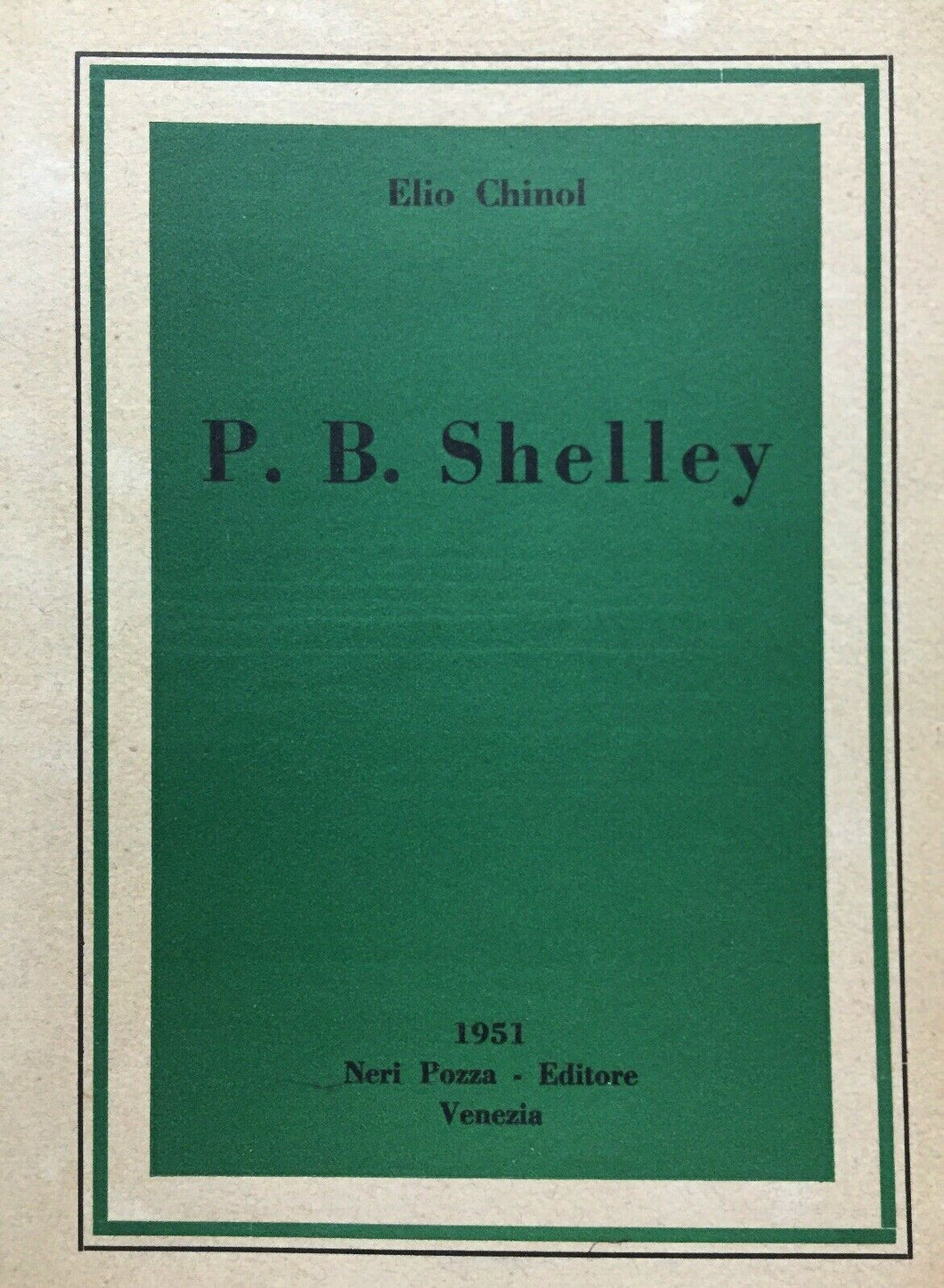 P. B. SHELLEY E. CHINOL 1951 O353