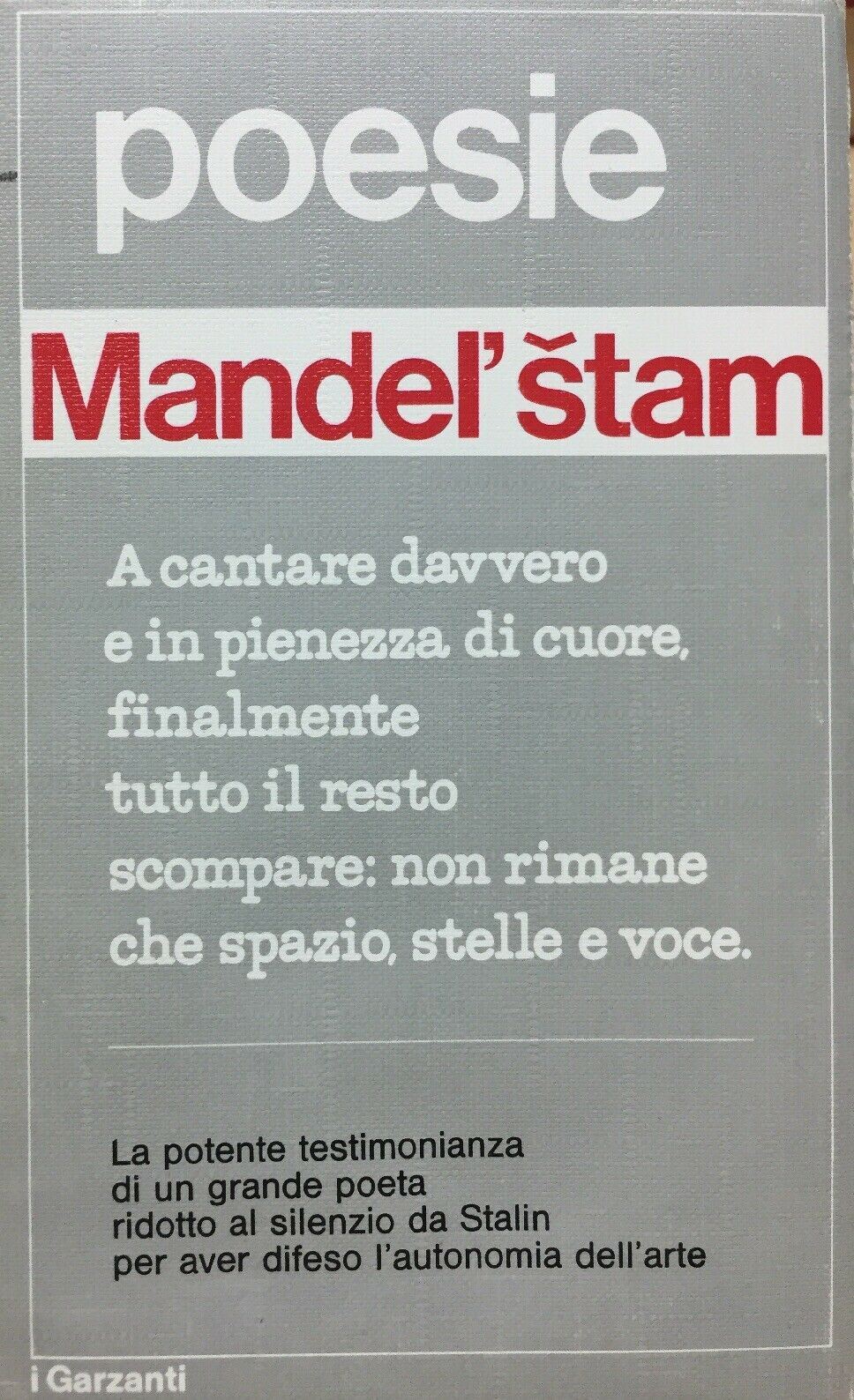 MENDEL’ŠTAM POESIE GARZANTI 1972 O391