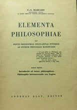 Carica l&#39;immagine nel visualizzatore di Gallery, ELEMENTA PHILOSOPHIAE F. X. MAQUART TOMUS PRIMUS U90
