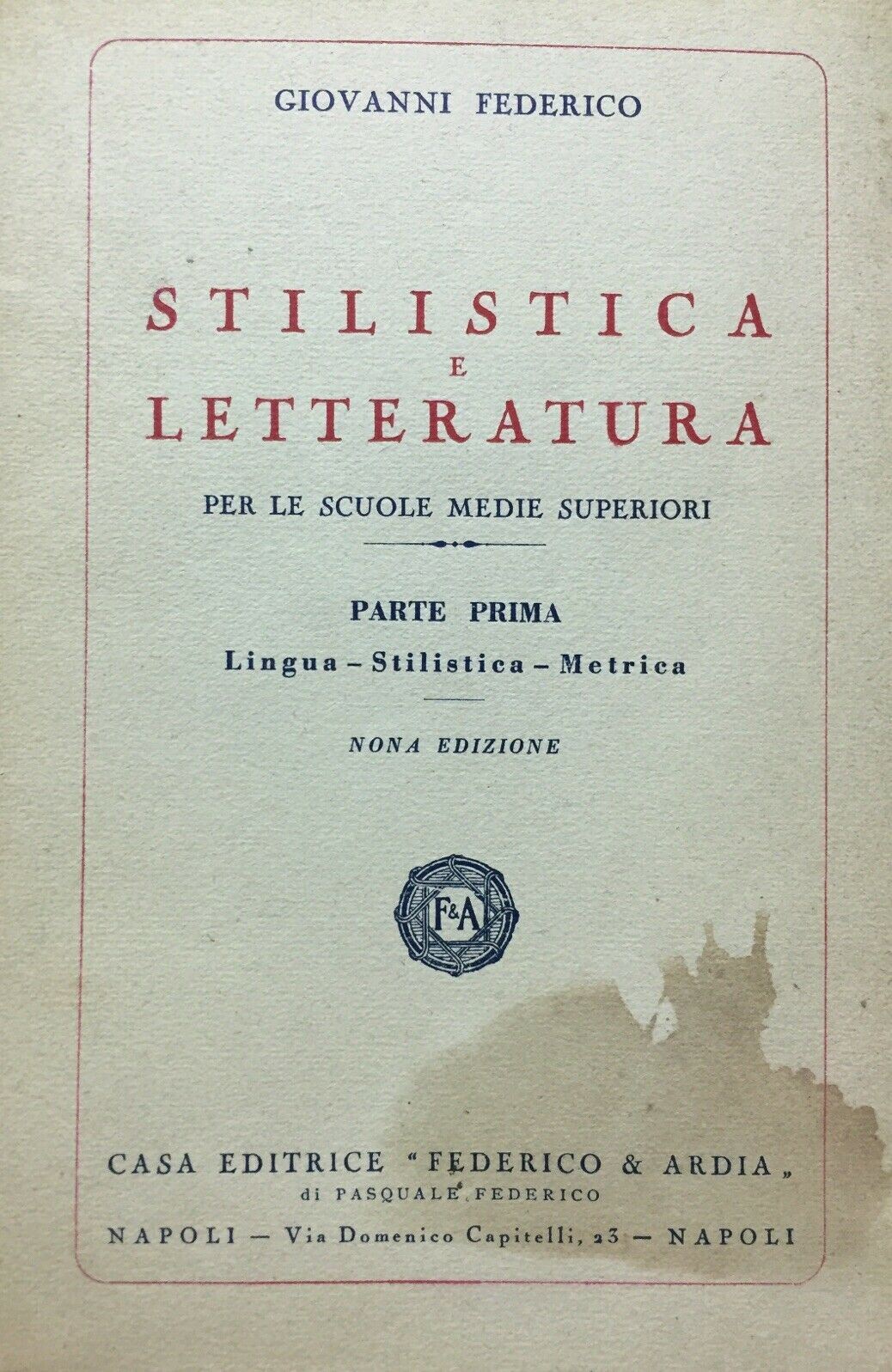 STILISTICA E LETTERATURA PARTE PRIMA G. FEDERICO U96