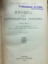 Carica l&#39;immagine nel visualizzatore di Gallery, STORIA DELLA LETTERATURA ITALIANA VOL. I P. CARLI A. SAINATI U123
