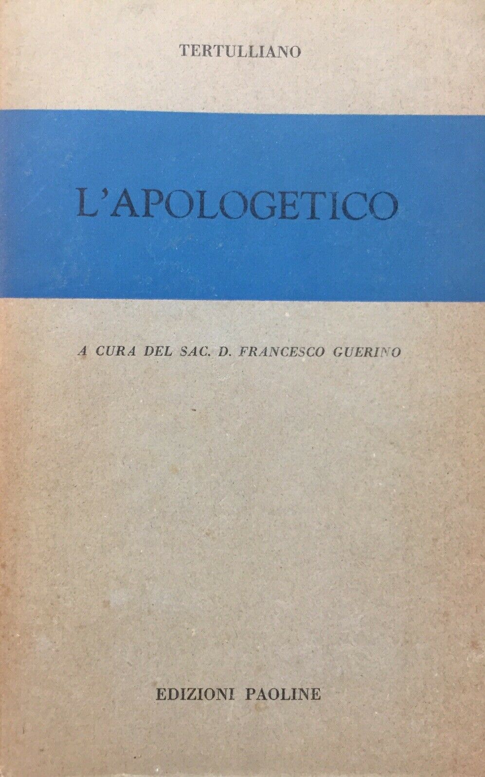 L’APOLOGETICO TERTULLIANO U676