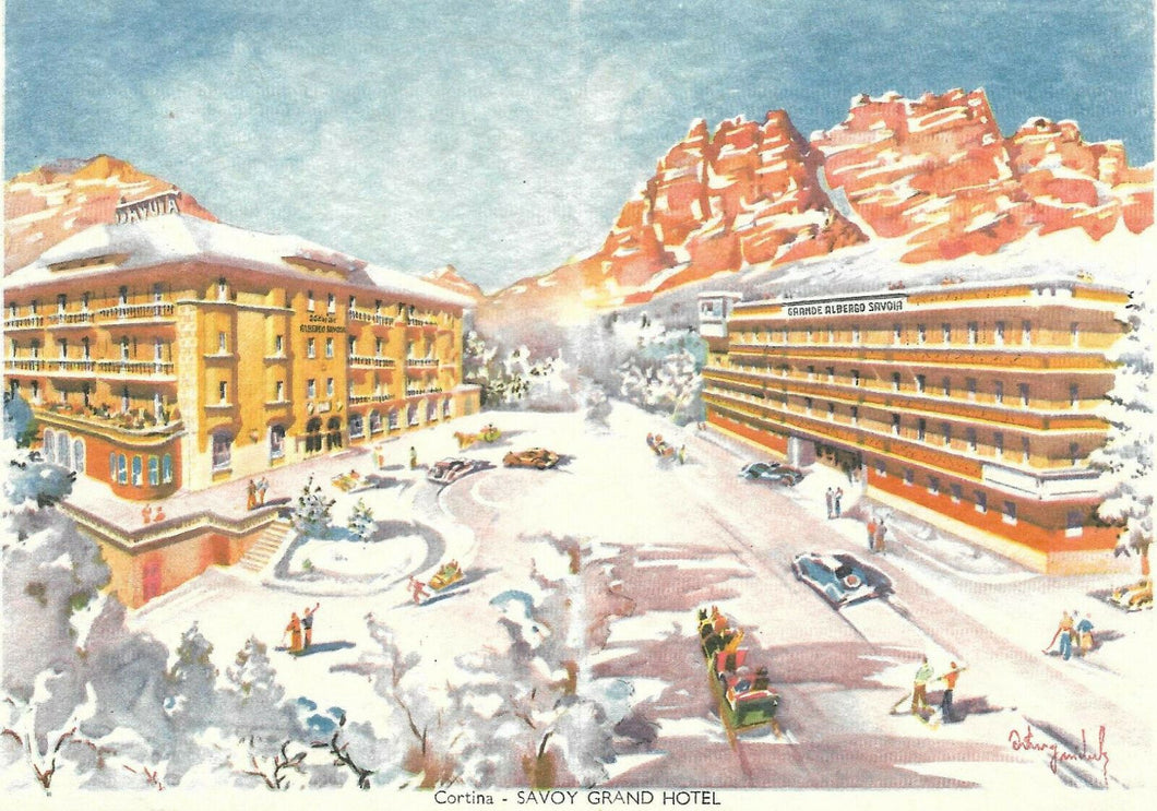 Postkarte Cortina Savoy Grand Hotel BC18