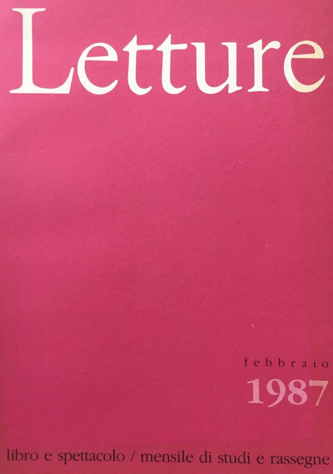 LETTURE FEBBRAIO 1987 N803