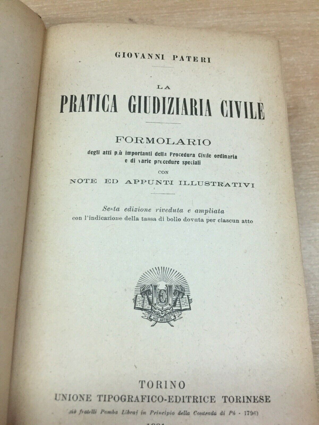 LA PRATICA GIUDIZIARIA CIVILE G. PATERI 1931 V237