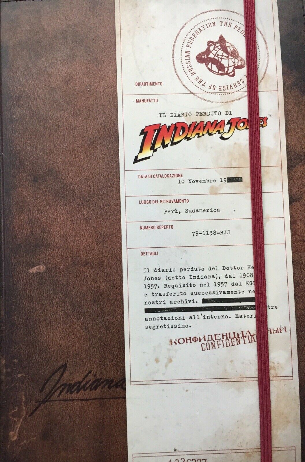 IL DIARIO PERDUTO DI INDIANA JONES fondo di Magazzino W257