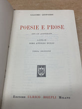 Carica l&#39;immagine nel visualizzatore di Gallery, POESIE E PROSE G. LEOPARDI HOEPLI BA402
