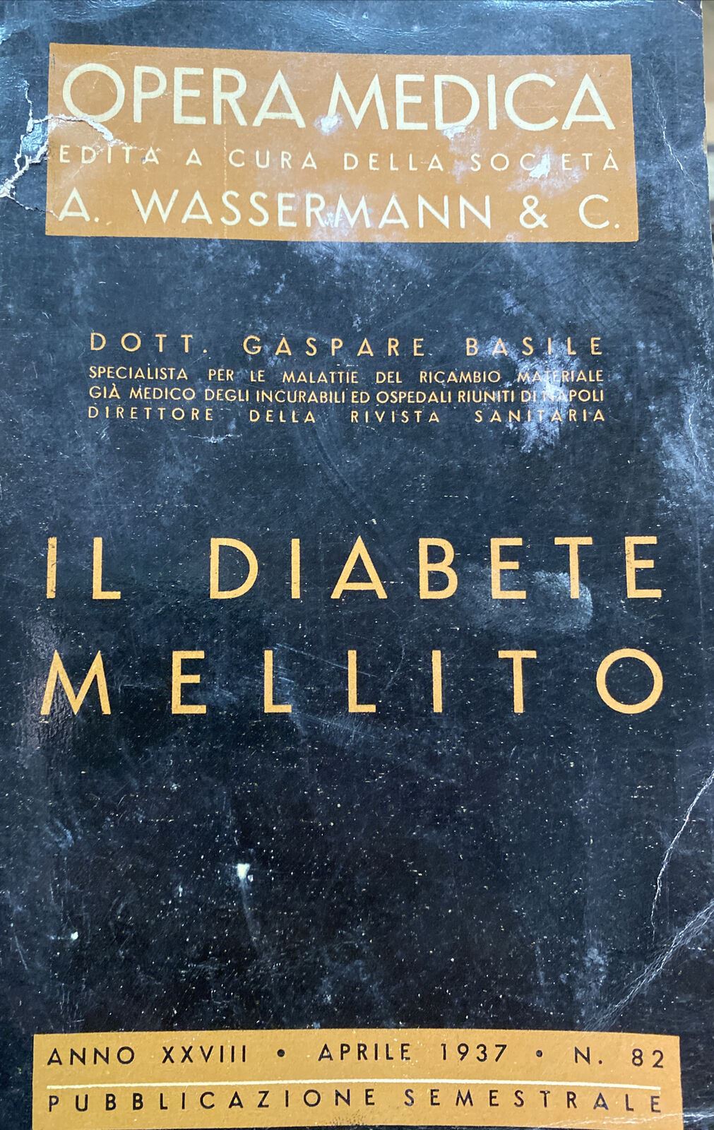OPERA MEDICA WASSERMANN IL DIABETE MELLITO 1937 BB136