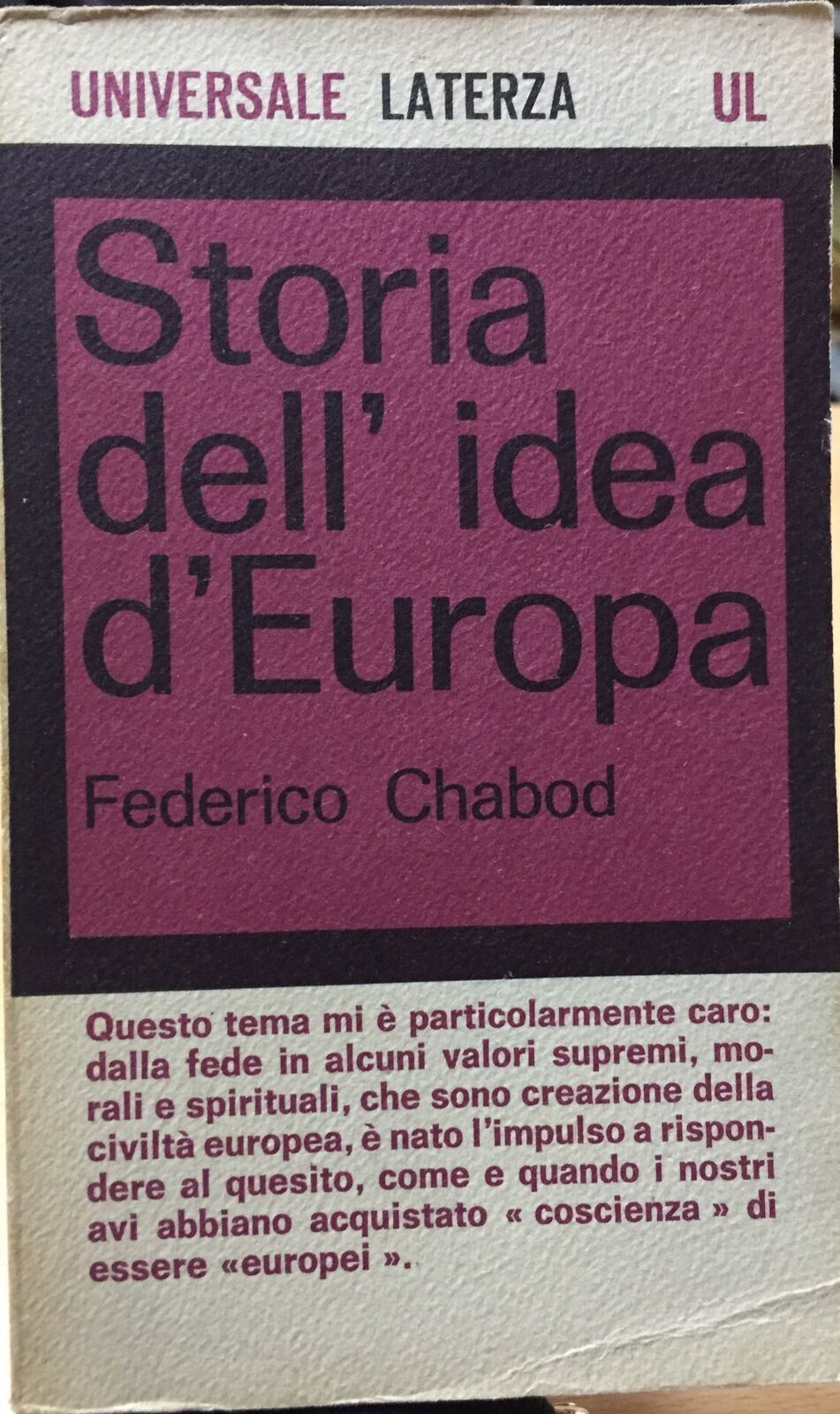 STORIA DELL’IDEA D’EUROPA DI FEDERICO CHABOD AC244