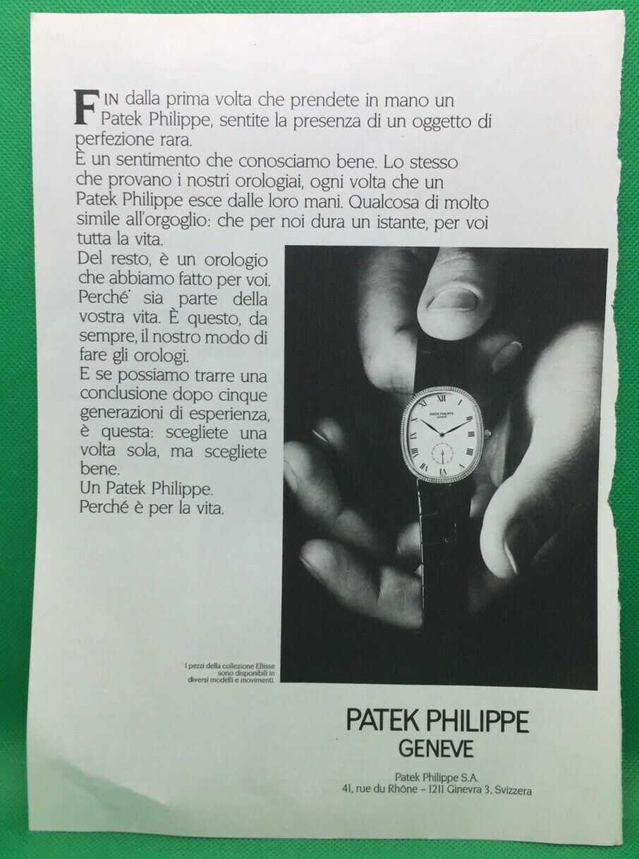 Pubblicità Patek Philippe Geneve Orologio  03 cm28