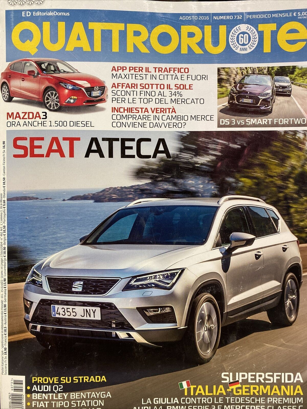 QUATTRORUOTE AGOSTO 2016  SEAT ATECA AF40